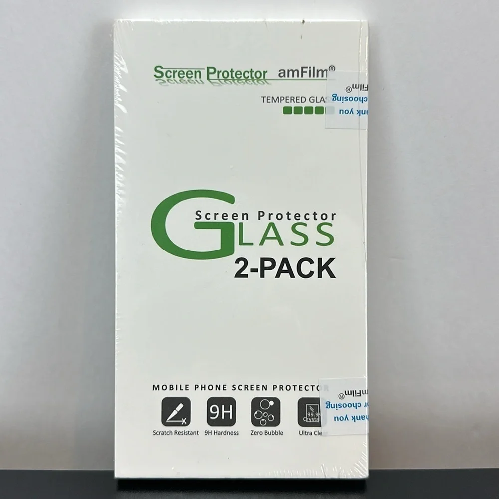 Glass Screen Protector 2-Pack‎ Scratch Resistant 9H Zero Bubble Ultra Clear NIB
